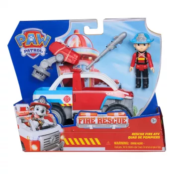 Žaislinė transporto priemonė Spin Master Paw Patrol Fire Rescue Ryder's Rescue Vehicle su bepiločio paleidimo įrenginiu ir Ryder figūrėle