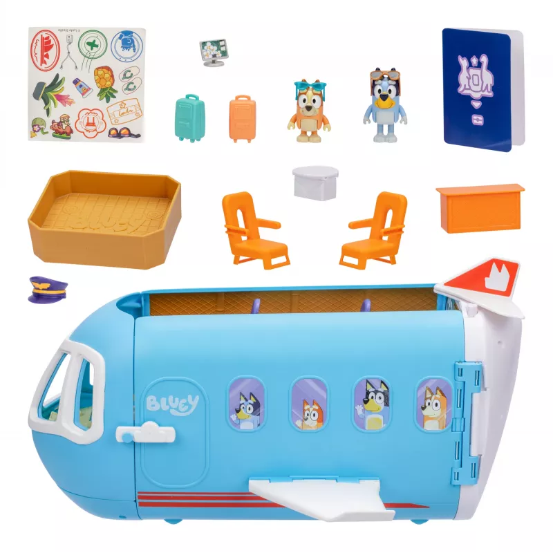 Oro uostas ir lėktuvas Moose Toys Bluey 3-in-1 lėktuvo žaidimo rinkinys įvairiaspalvis