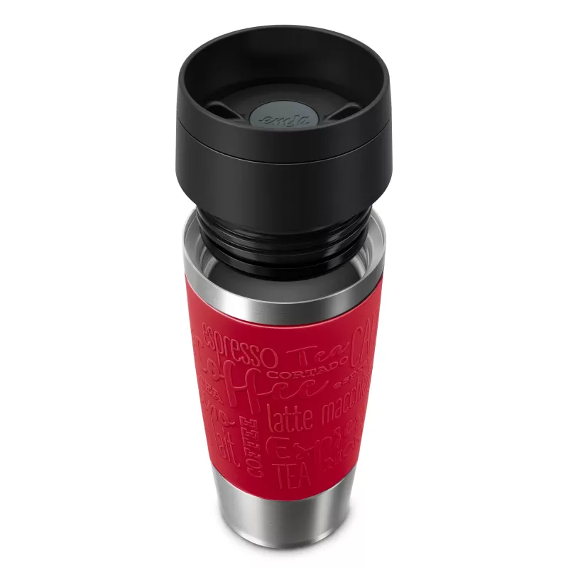 EMSA Travel Mug Classic N2020400 kelioninis puodelis 360 ml Juoda, Raudona, Nerūdijantis plienas