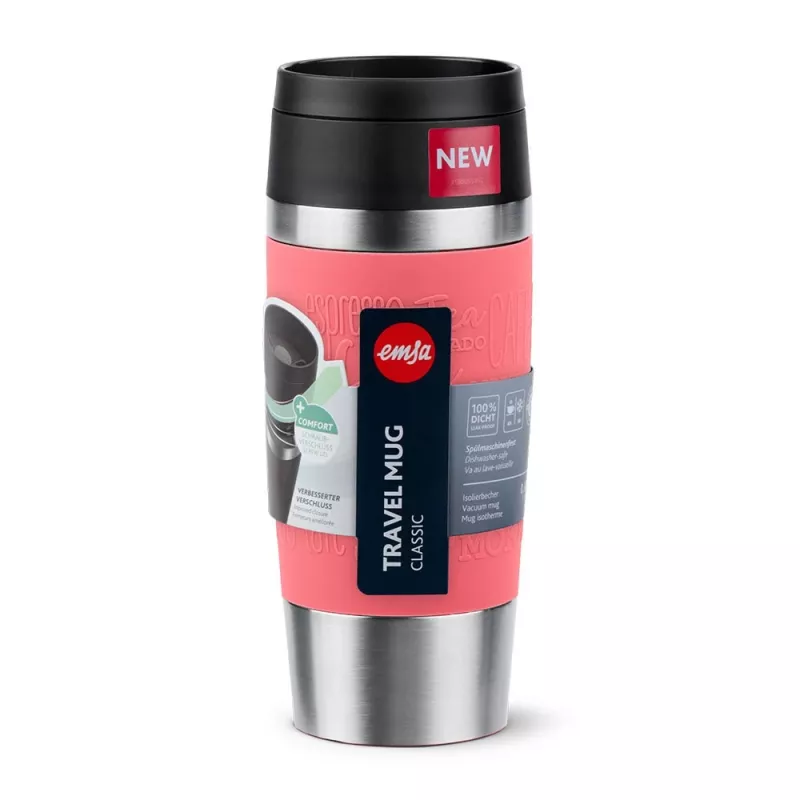 EMSA Travel Mug Classic 360 ml koralinis nerūdijančio plieno kelioninis puodelis