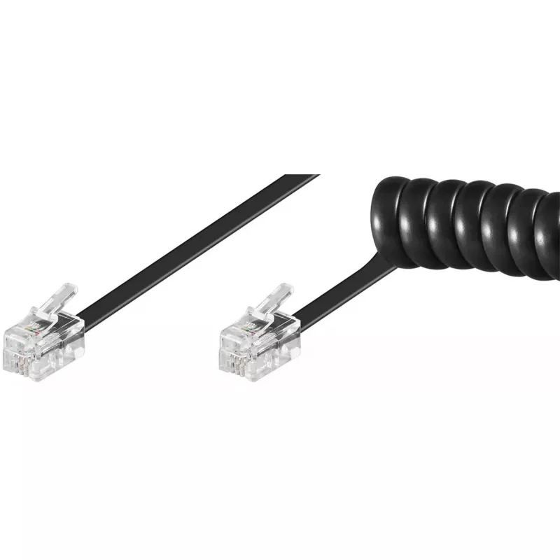 Spiralinis laidas Goobay telefono ragelio 4m RJ-10 RJ-10