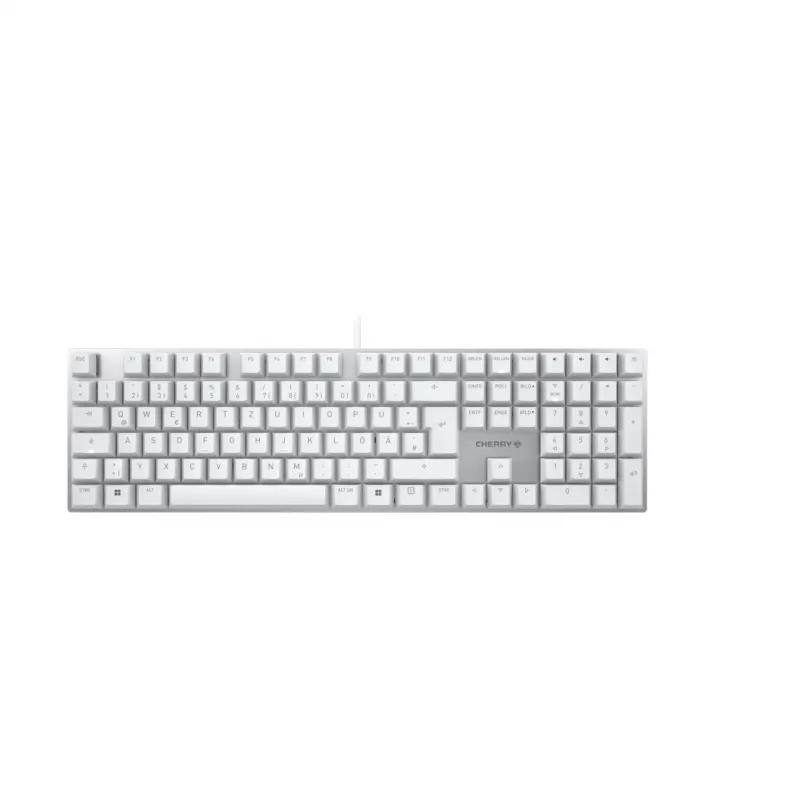 CHERRY KC 200 MX klaviatūra universali USB QWERTZ vokiška sidabrinė, balta