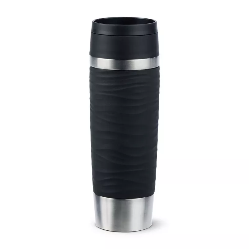 EMSA kelioninis puodelis Waves Grande 500 ml juodas, nerūdijantis plienas