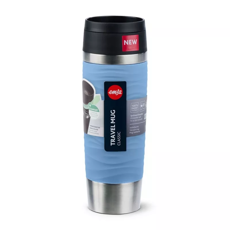EMSA Travel Mug Waves Grande 500 ml mėlynas, nerūdijantis plienas