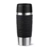 EMSA Travel Mug Waves 360 ml juodas nerūdijančio plieno kelioninis puodelis