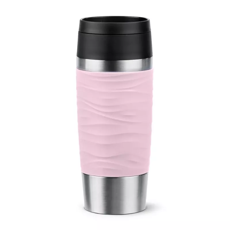 EMSA kelioninis puodelis „Waves“ 360 ml, rožinis, nerūdijančio plieno
