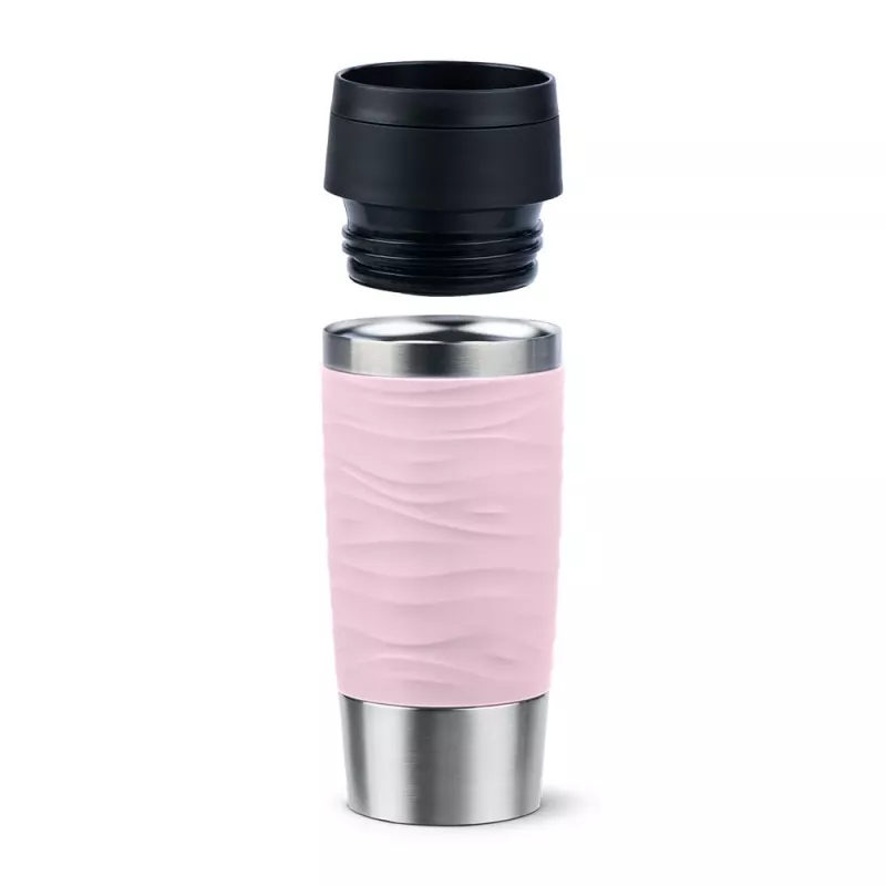 EMSA kelioninis puodelis „Waves“ 360 ml, rožinis, nerūdijančio plieno