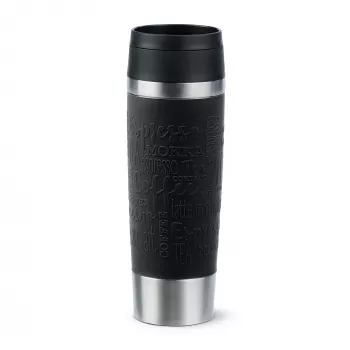 EMSA Travel Mug Classic N2022000 kelioninis puodelis 500 ml juodas, nerūdijantis plienas nerūdijantis plienas