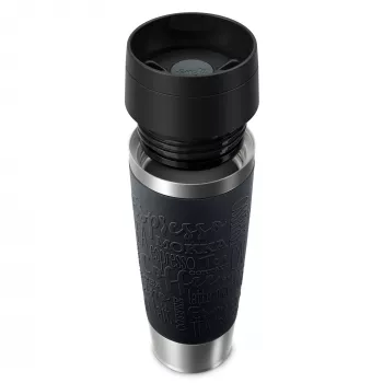 EMSA Travel Mug Classic N2022000 kelioninis puodelis 500 ml juodas, nerūdijantis plienas nerūdijantis plienas