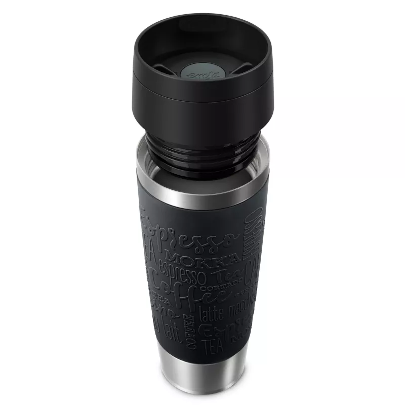EMSA Travel Mug Classic N2022000 kelioninis puodelis 500 ml juodas, nerūdijantis plienas nerūdijantis plienas