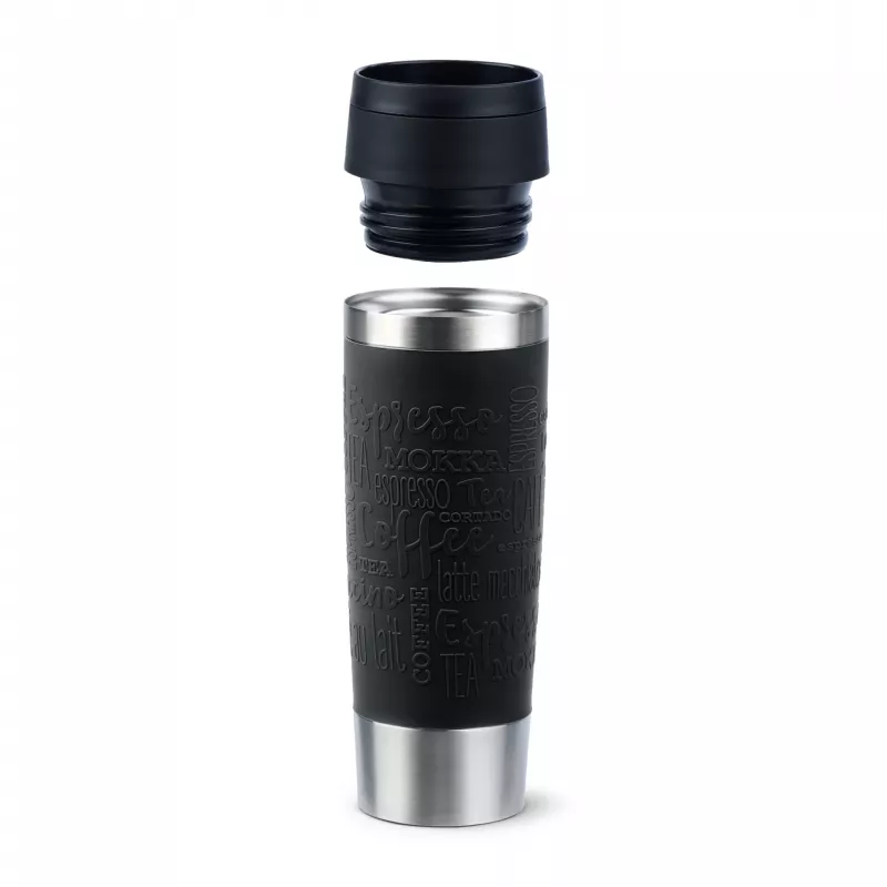 EMSA Travel Mug Classic N2022000 kelioninis puodelis 500 ml juodas, nerūdijantis plienas nerūdijantis plienas