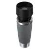 Kelioninis puodelis EMSA Classic Grande 500 ml — pilkas nerūdijantis plienas, silikoninis dangtelis, polipropileninis dangtis, Ø 8,3 cm × 240 mm