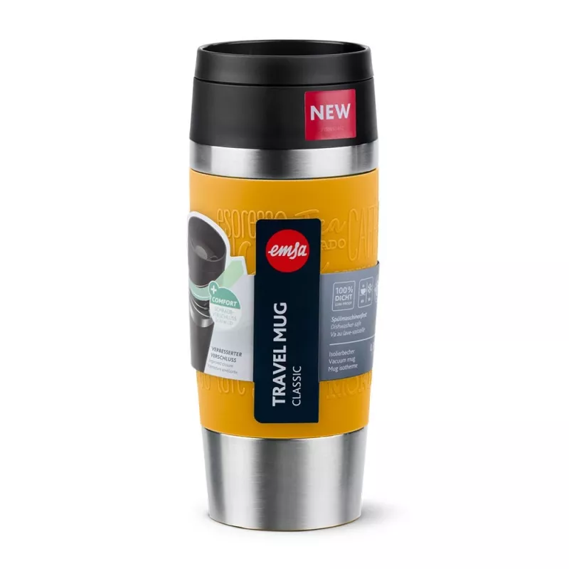 EMSA Travel Mug Classic 360 ml geltona nerūdijančio plieno kelioninė termopuodelis