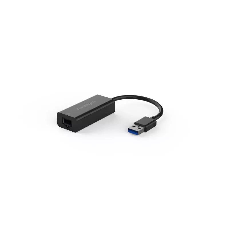 Kensington UA0000E USB-A Ethernet adapteris — Juodas, Laidinis, USB, Ethernet, 5000 Mbit/s, Juodas