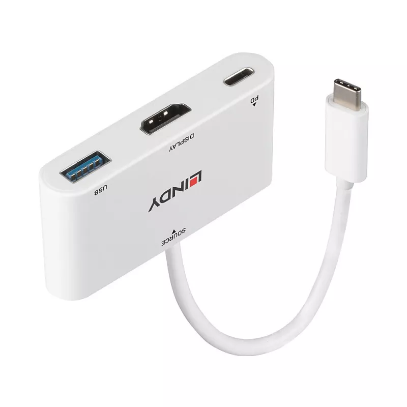 Lindy USB 3.2 Type C į HDMI keitiklis su USB Type A prievadu ir maitinimo tiekimu