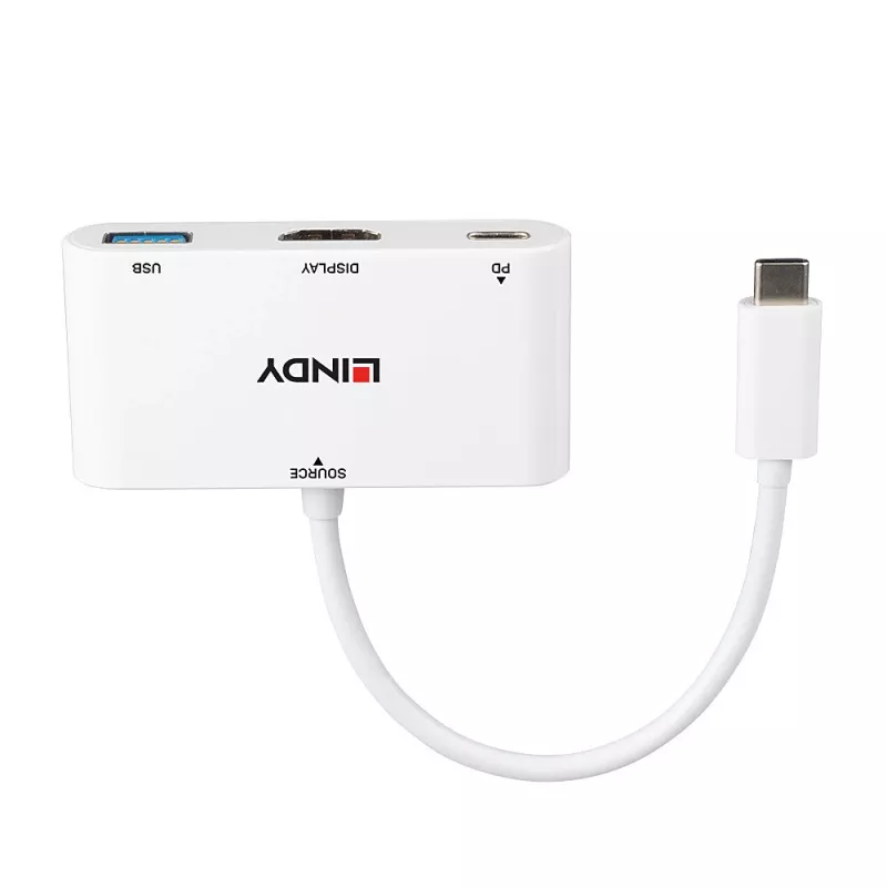 Lindy USB 3.2 Type C į HDMI keitiklis su USB Type A prievadu ir maitinimo tiekimu