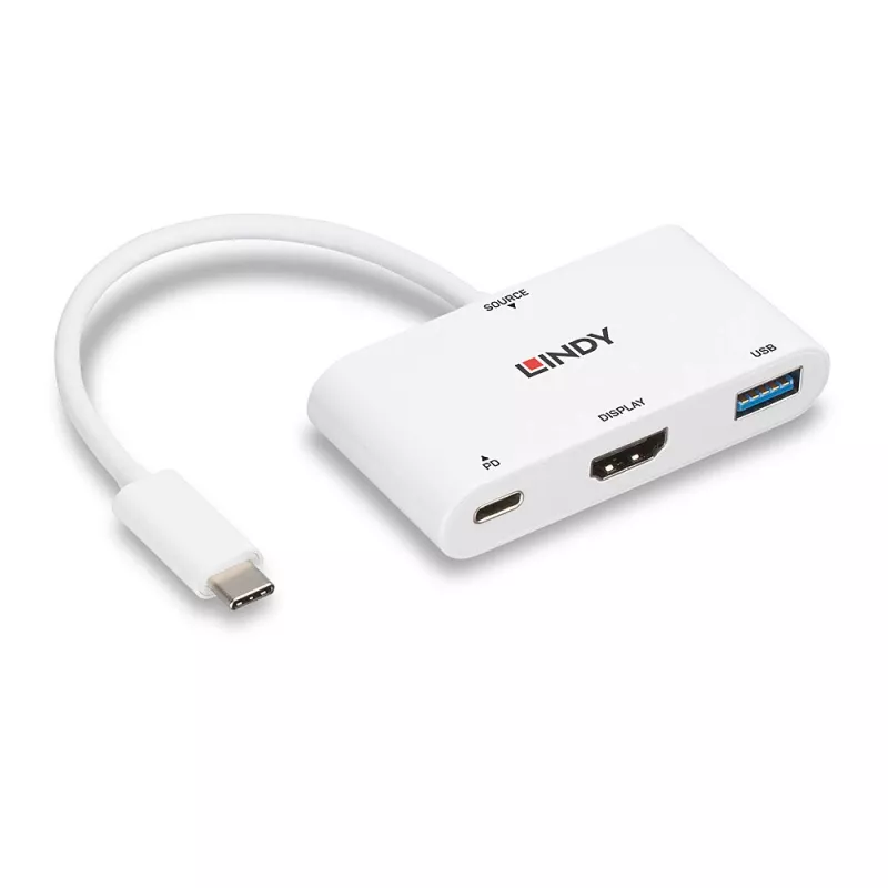 Lindy USB 3.2 Type C į HDMI keitiklis su USB Type A prievadu ir maitinimo tiekimu