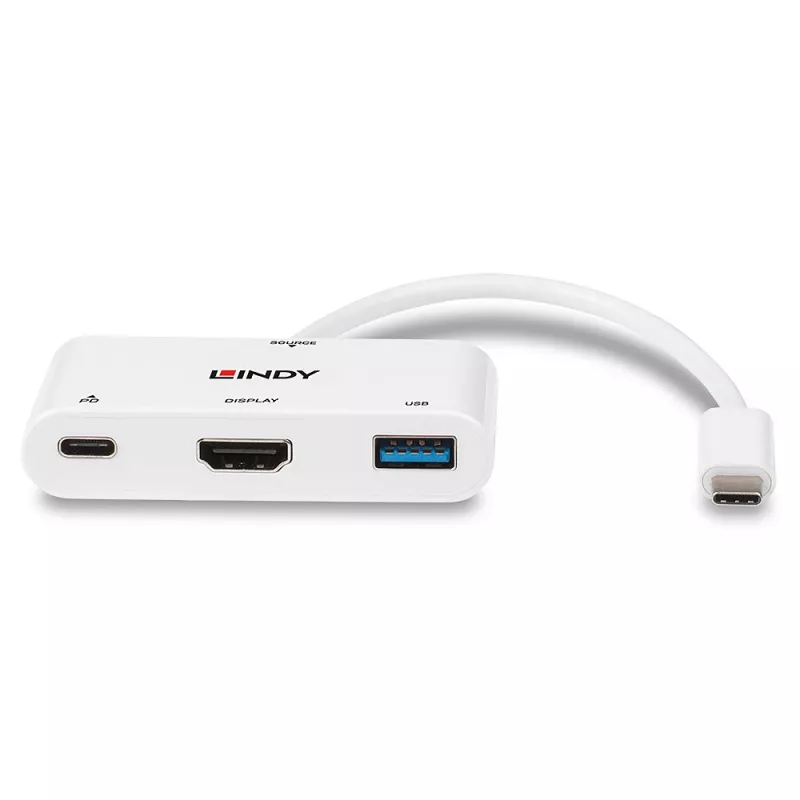 Lindy USB 3.2 Type C į HDMI keitiklis su USB Type A prievadu ir maitinimo tiekimu