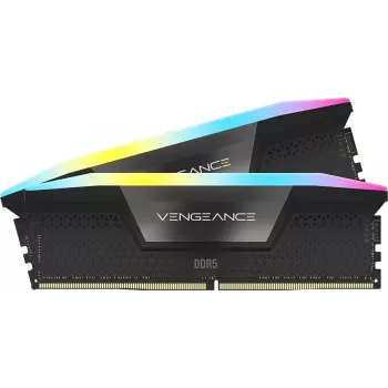CORSAIR atmintinė 32GB DDR5 (2x16GB) DRAM 5200MT/s CL40 Vengeance RGB atminties rinkinys – juoda