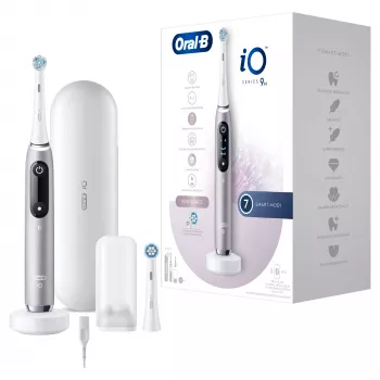 Oral-B iO Series 9n suaugusiems rotacinis-šveičiantis elektrinis dantų šepetėlis rožinis