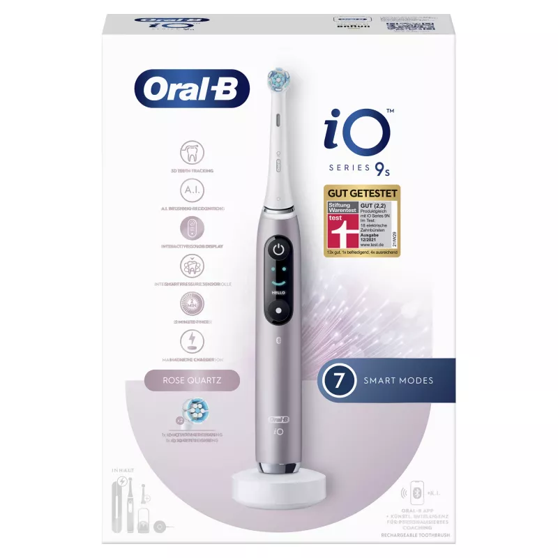 Oral-B iO Series 9n suaugusiems rotacinis-šveičiantis elektrinis dantų šepetėlis rožinis