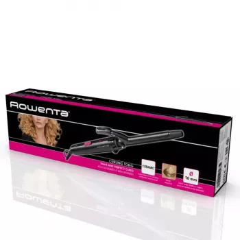 Rowenta Curler 2 CF2119 plaukų formavimo įrankis Garbanojimo žnyplės Šilta Juoda 25 W 1.8 m