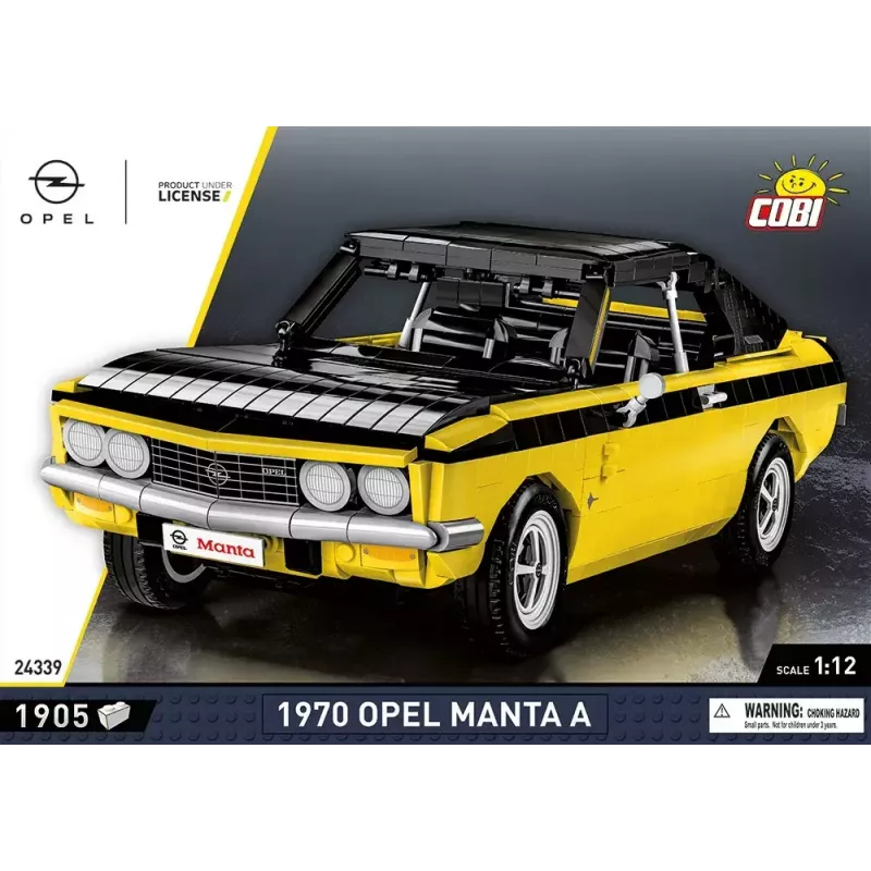 Konstrukcinis žaislas Cobi Opel Manta A 1970 1:12 mastelio modelis, kaladėlių rinkinys