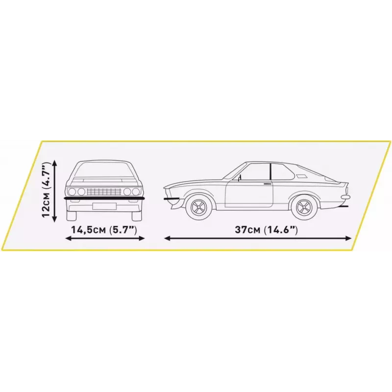 Konstrukcinis žaislas Cobi Opel Manta A 1970 1:12 mastelio modelis, kaladėlių rinkinys