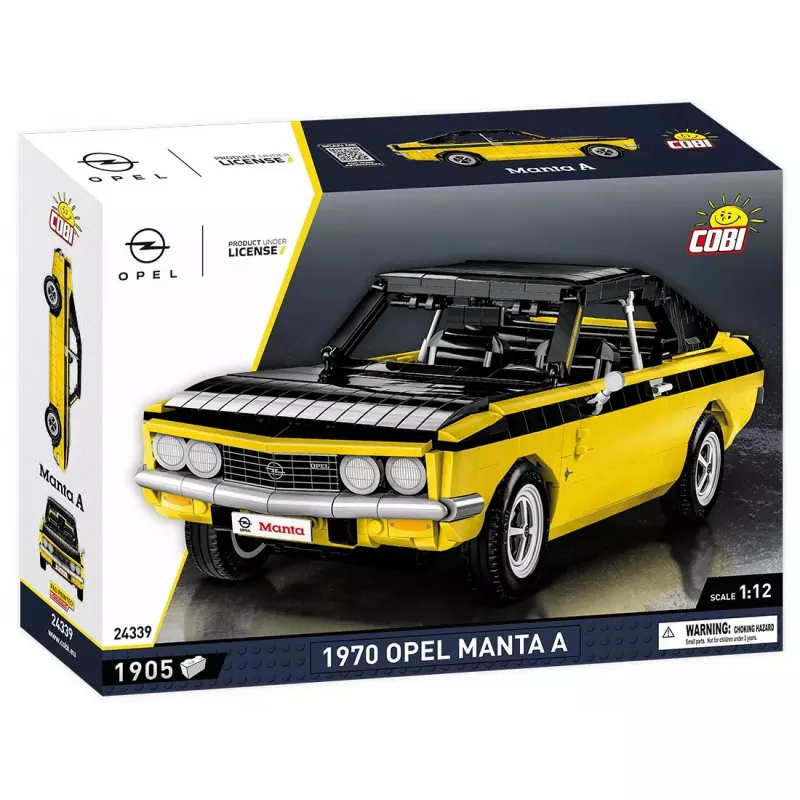 Konstrukcinis žaislas Cobi Opel Manta A 1970 1:12 mastelio modelis, kaladėlių rinkinys