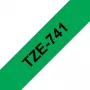 Brother TZE-741 etikečių juostelė, juoda ant žalios, TZ