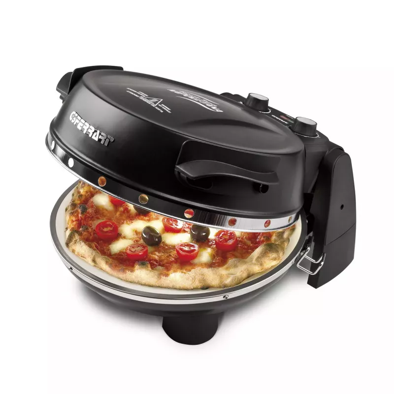 Picos keptuvė G3FERRARI Pizzeria Snack Napoletana — stalviršinė picos krosnelė 1200 W, akmeninis kepimo paviršius, maks. 400°C, 31 cm pica