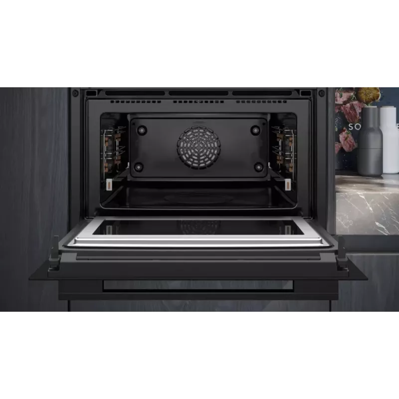 Siemens iQ700 CM776GKB1 orkaitė 45 L 900 W Juoda, Nerūdijantis plienas