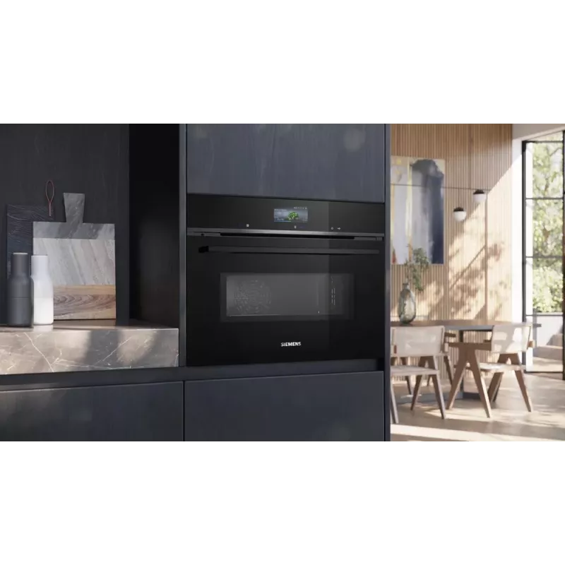 Siemens iQ700 CM776GKB1 orkaitė 45 L 900 W Juoda, Nerūdijantis plienas