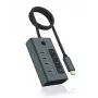 ICY BOX IB-HUB1454-C31 USB 3.2 Gen 1 (3.1 Gen 1) Type-C 10000 Mbit/s Mėlyna, Pilka