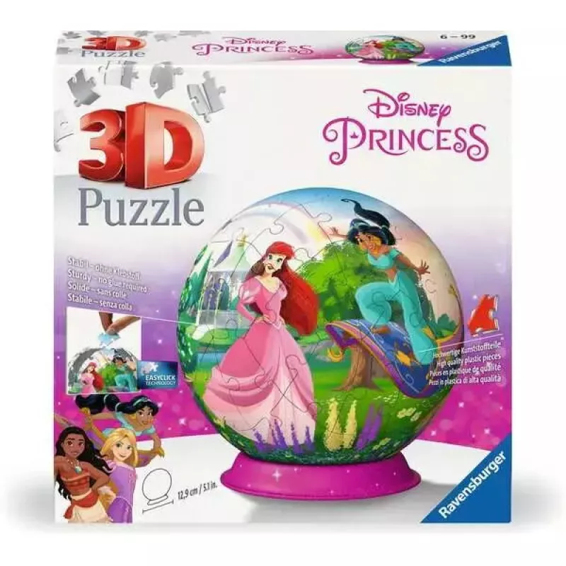 3D Dėlionė Rutulys Ravensburger Disney Princess – 72 detalės, sferinė dėlionė