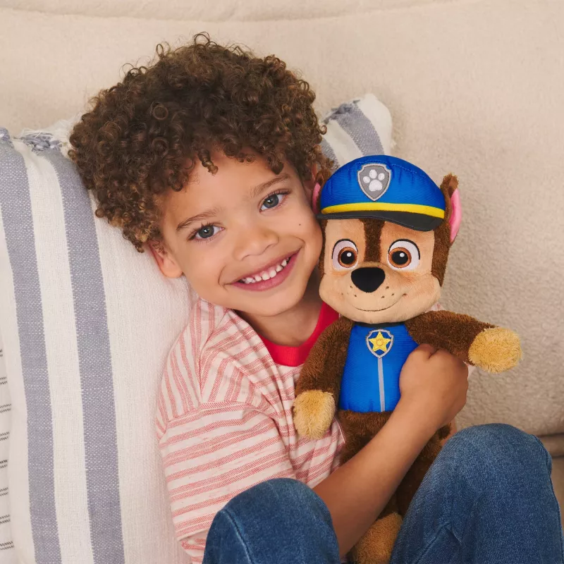 PAW Patrol GUND oficialus Chase`o nešiojamas pliušinis žaislas, aukštos kokybės minkštas žaislas vyresniems nei 1 metų vaikams, mėlynas/rudas, 13 colių