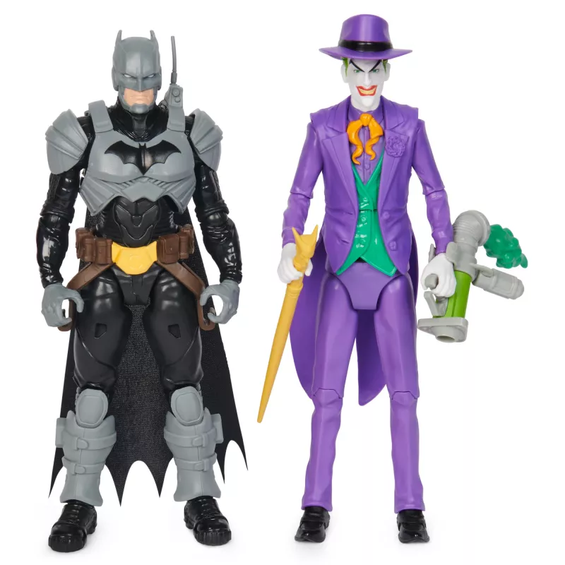 DC Comics, Batman Adventures, Batman vs The Joker veiksmo figūrėlių rinkinys, 2 figūrėlės, 12 šarvų aksesuarų, 12 colių Super Hero žaislas berniukams ir mergaitėms