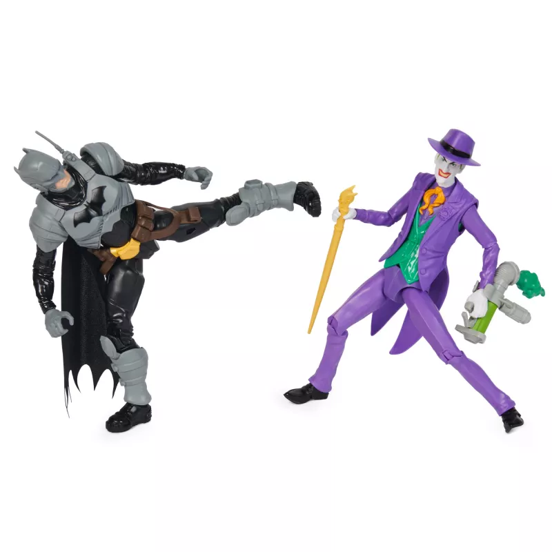 DC Comics, Batman Adventures, Batman vs The Joker veiksmo figūrėlių rinkinys, 2 figūrėlės, 12 šarvų aksesuarų, 12 colių Super Hero žaislas berniukams ir mergaitėms