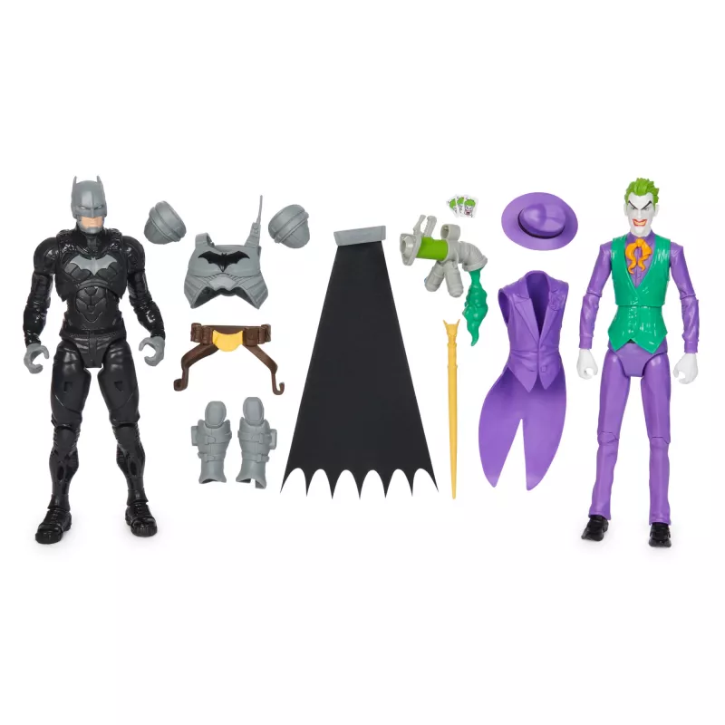 DC Comics, Batman Adventures, Batman vs The Joker veiksmo figūrėlių rinkinys, 2 figūrėlės, 12 šarvų aksesuarų, 12 colių Super Hero žaislas berniukams ir mergaitėms