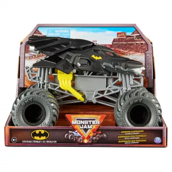 Monster Jam, oficialus Batman monstrų sunkvežimis - Retro Batmobile Desert Edition 1:24 mastelio lietas metalinis automobilis ir BKT protektoriaus padangos, kolekcinė prekė gerbėjams ir gimtadienio vakarėliams, žaislai vaikams nuo 3 metų
