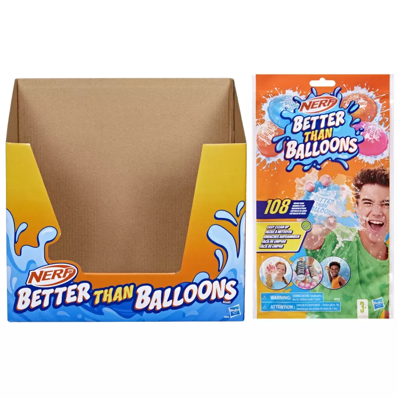 Nerf Super Soaker Better Than Balloons vandens žaislai, lengvas 1 dalies sutvarkymas, 108 kapsulės, daugybė žaidimo būdų, vandens pramogos kieme, dovanos vaikams, amžius 3+