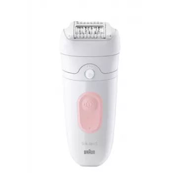 Braun Silk-épil 5 Silk-epil 5 SE5-230 Epiliatorius, rožinis, baltas, 28 pincetai, MicroGrip, 0,5 mm, baterija, įmontuota baterija