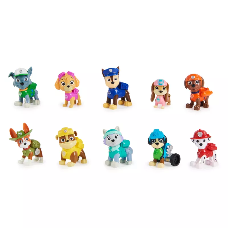 PAW Patrol, 10th Anniversary, All Paws On Deck žaislų figūrėlių dovanų rinkinys su 10 kolekcionuojamų veiksmo figūrėlių, vaikų žaislai nuo 3 metų