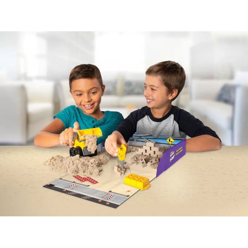 Kinetic Sand , Dig N' Demolish rinkinys su 1 svaru žaidimo smėlio ir žaisliniu sunkvežimiu, sensoriniai žaislai vaikams nuo 5 metų