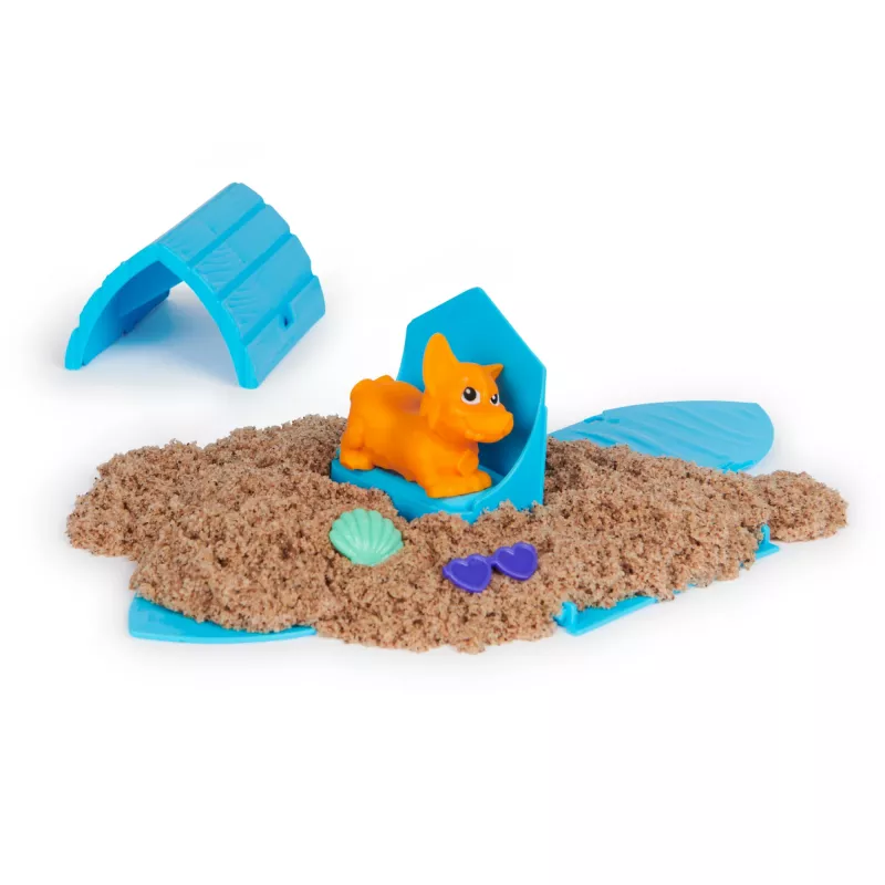 Vaikiškas kinetinio smėlio rinkinys Spinmaster Kinetic Sand Doggie Dig su formele, įvairiaspalvis, amžius 5+