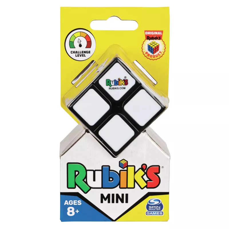 Rubik’s Mini 2x2, 2x2 klasikinė spalvų derinimo dėlionė, kišeninio dydžio smegenis lavinantis žaislas, pakuotė gali skirtis