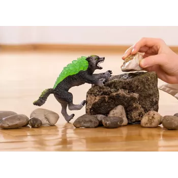 Figūrėlė Schleich ELDRADOR CREATURES Granito Vilkas modelis 70153, nuo 7 metų, žalia/pilka