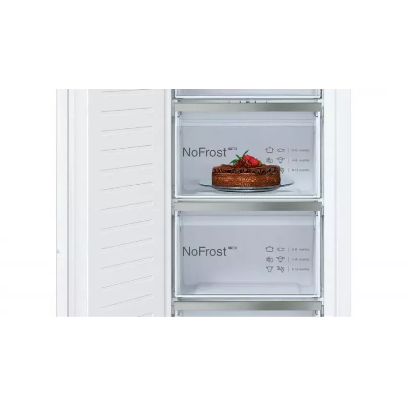 Pastatomasis šaldiklis NEFF GI7813CE0 — 212 l talpa, NoFrost, 4 žvaigždučių, 13,8 kg/24h, kairinis vyris, balta