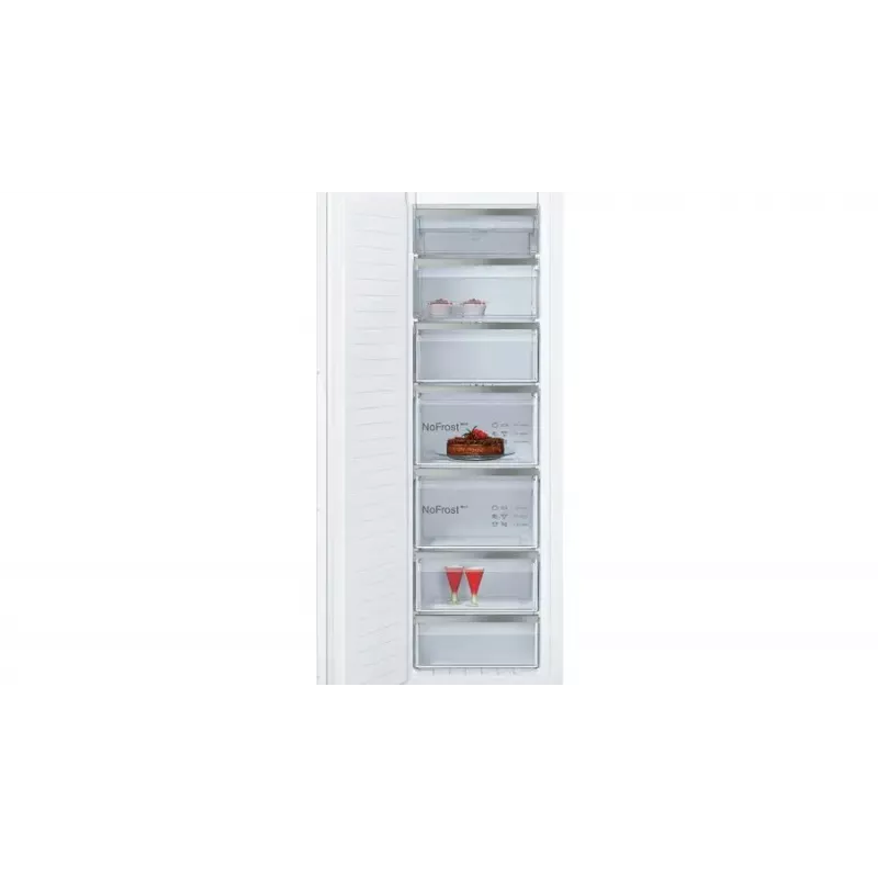 Pastatomasis šaldiklis NEFF GI7813CE0 — 212 l talpa, NoFrost, 4 žvaigždučių, 13,8 kg/24h, kairinis vyris, balta