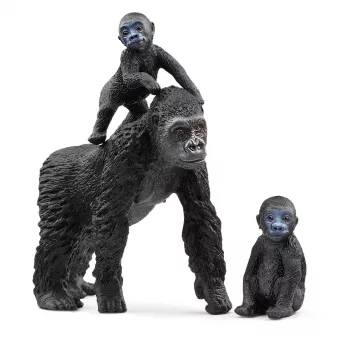 schleich WILD LIFE Gorilų šeima, 3 metai (-ų), Džiunglės, Laukiniai gyvūnai / nuotykių žaislai, Juoda, Pilka